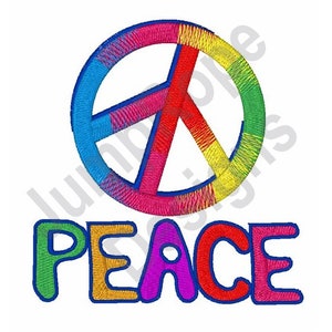Peace Sign Rainbow - Machine Embroidery Design
