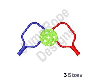 Pickleball - Machine Embroidery Design - 3 Sizes