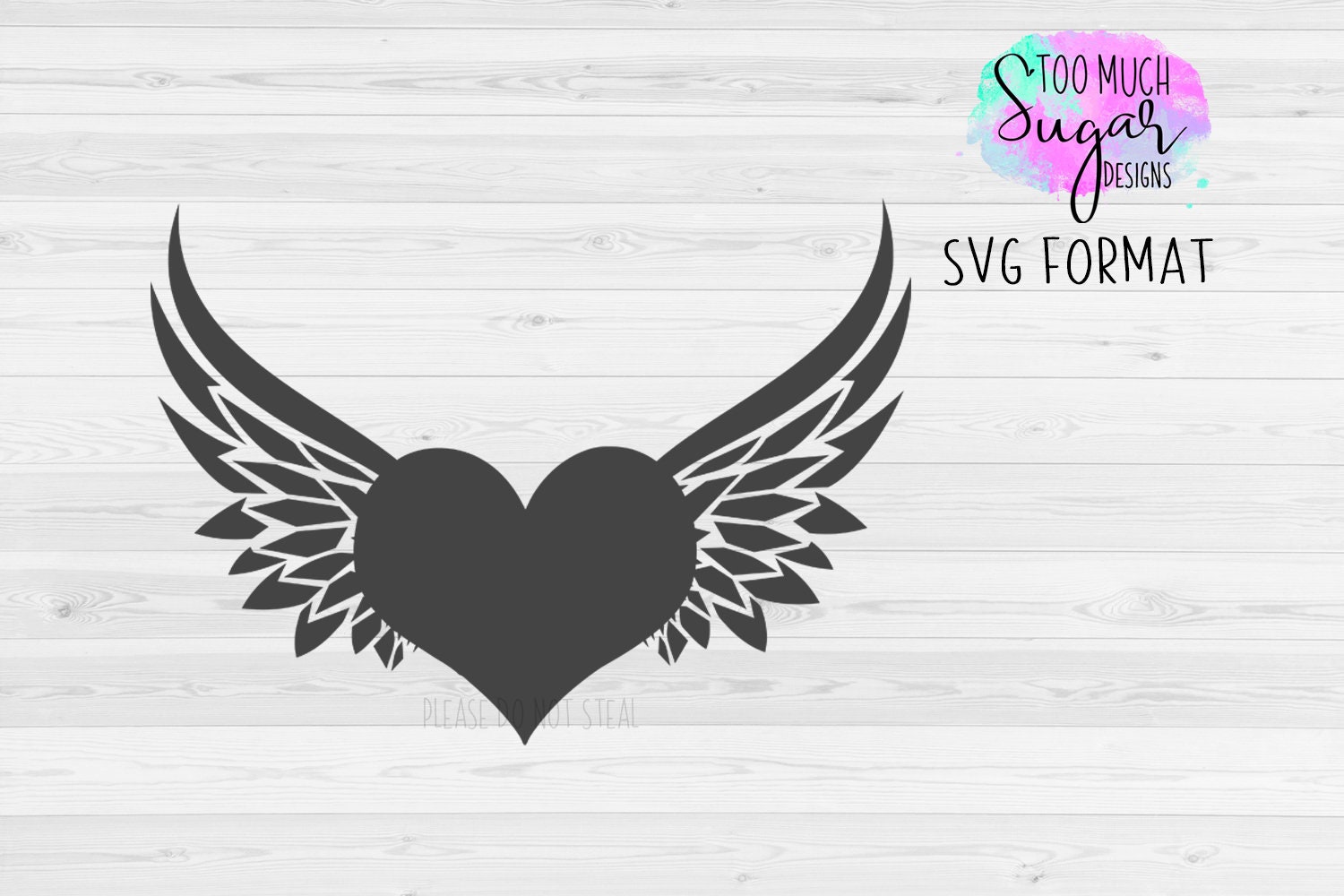 Heart With Wings / Memorial Design / Design Element / Heart SVG / Cut…