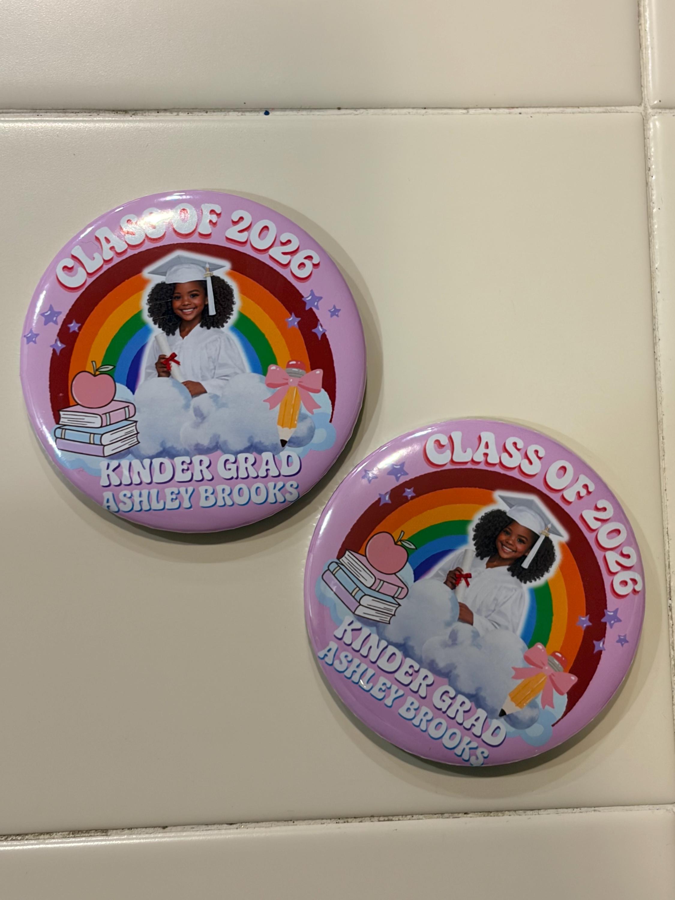 Kindergarten Graduation Button With Photo | Pre-k Grad Button | Class ...