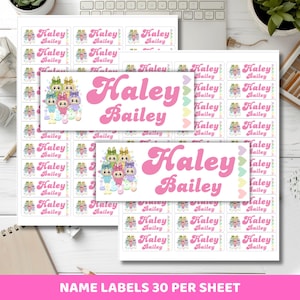 Labubu Inspired Personalized Name Labels: Waterproof School Stickers