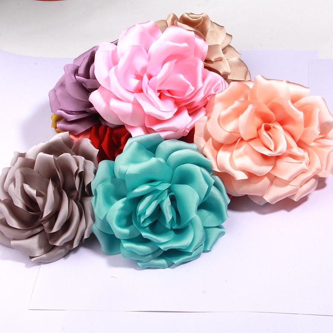14cm Chiffon Organza Fabric Rose Flowers Wedding Dress Girls  display picture 2