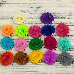 Chiffon Flowers Shabby Flower 2.6 inch Fabric Flowers Ballerina Flower Hair Flowers For Headband Wholesale Supplies Hair Accessories DIY