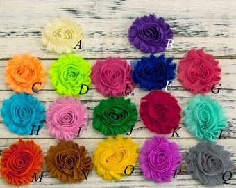 Chiffon Flowers Shabby Flower 2.6 inch Fabric Flowers Ballerina Flower Hair Flowers For Headband Wholesale Supplies Hair Accessories DIY