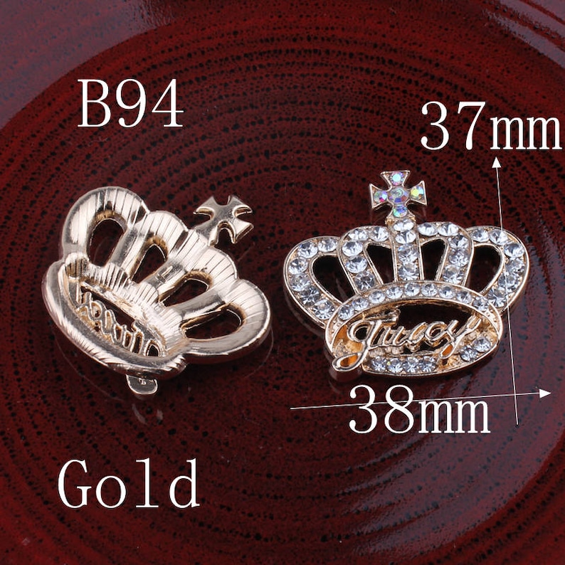 Vintage Crown/oval/flower Metal Rhinestone Buttons Bling Flatback ...