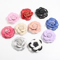 6cm 2.36" Artificial Leather Flower Head DIY For Baby Girls Hair Accessories HeadWear For Women Headbands For Hair Clips