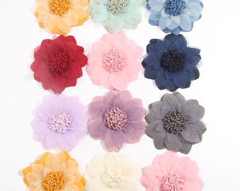 Chiffon Lace Flower Embellishments, Baby Headband Bouquet (9cm)