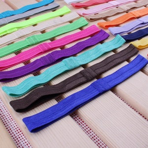 Handmade Solid Candy Nylon Headbands For Baby Girls Hair Accessories Artificial Elastic Band For Headbands image 4