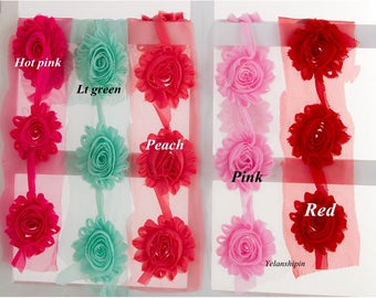 Chiffon Flowers for Headbands, DIY Flower Supplies (2.6")
