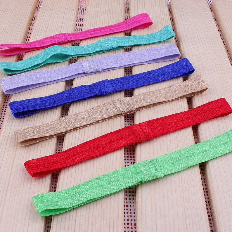 Handmade Solid Candy Nylon Headbands For Baby Girls Hair Accessories Artificial Elastic Band For Headbands image 3