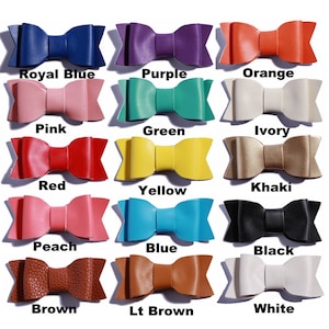 7.5CM Hot Sale Synthetic PU Leather Bows Knot For Hair Accessories Hair Bow For Headbands U Pick