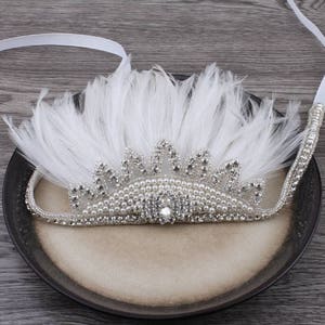 20colors Fashion Princess Flower Tiaras Headwear Ruffle Your Feathers Rhinestone Crown Headband for Baby Girls Hair Accessories