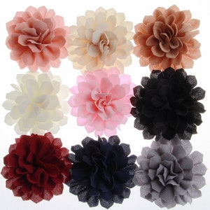 10CM Vintage Fabric Flowers For Headbands Satin Flower For Women Hair Clips Accessories