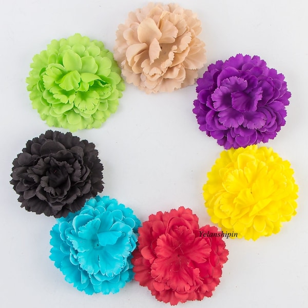 11CM 20colors Newborn Chic Peony Flower For Children Baby Girls Hair Clips Accessories Artificial Fabric Flowers For Baby Headbands