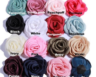 9.5CM Newborn Big Burned Eage Flower For Hair Accessories Rolled Rose Satin Fabric Flowers For Apparel Headwear