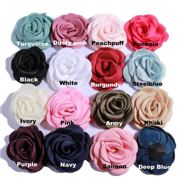 9.5CM Newborn Big Burned Eage Flower For Hair Accessories Rolled Rose Satin Fabric Flowers For Apparel Headwear