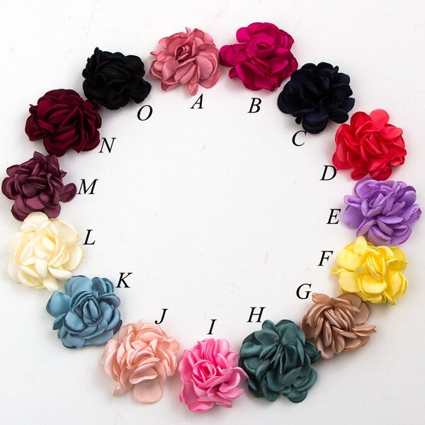 6cm 14colors Vintage Burned Edge Hair Rose Flowers For Children Baby Girls Hair Clips Accessories Artificial Fabric Flowers For Headbands