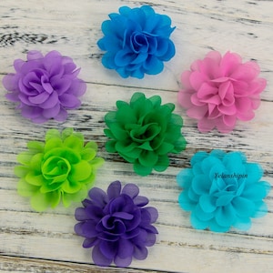 5CM Wholesale Chic Mini Soft Chiffon Flowers For Girls Headbands High Quality Fabric Flower For Hair Accessories