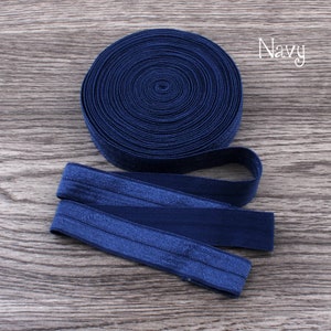 5/8 1.5CM Wide Shiny Solid Fold Over Elastic Ribbon FOE for Baby Girls Elastic Headbands Hair Ties Hairbow image 2