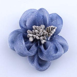 4.5CM New Chic Silk Fabric Flowers for Women Hair Shiny Gauze - Etsy