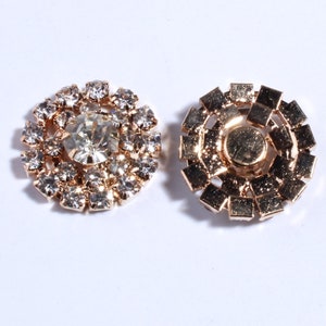 19mm Clear Alloy Crystal Flatback Buttons for Baby Girls Hair Accessories/Ornaments Bling Metal Rhinestone Buttons