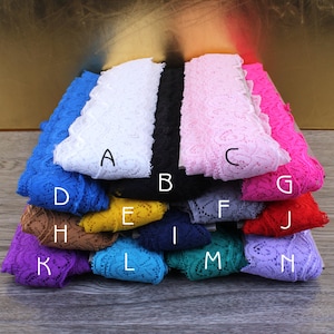 3.5cm Wave Shape Lace Trim Ribbon for Baby Headbands Elastic Lace Trim for Girls Hair Accessories Stretch Headband Lace