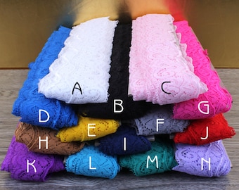 3.5cm Wave Shape Lace Trim Ribbon for Baby Headbands Elastic Lace Trim for Girls Hair Accessories Stretch Headband Lace
