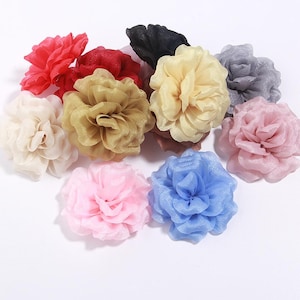 7cm Handmade Fabric Rose Flower Brooch Korean Fashion Corsage Lapel Pins for Women Accessories Wedding Party Jewelry