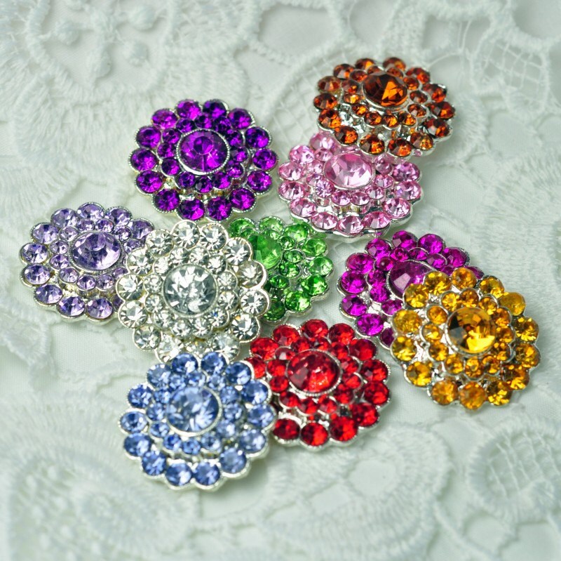 Bling Rhinestone Buttons, Flatback Crystal Embellishments (0.8 Inch) - Etsy
