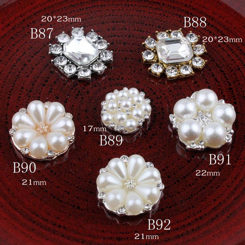 Vintage Pentagram/round/flower Metal Rhinestone Buttons Bling Flatback ...