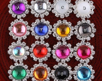 20MM 16 Transparent Colors Metal Crystal Wedding Flatback Buttons Clear Alloy Rhinestone Buttons for Hair Accessories
