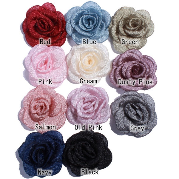 5.5CM Artificial Satin Burned Peony Flower Hairpin Hair Clip Apparel Headwear DIY Accessories For Girl Friend U Pick Color