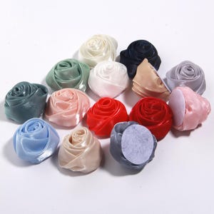5cm Satin Rose Fabric Artificial Flower For DIY Headwear Accessories Wedding Dress Clothing Decoration
