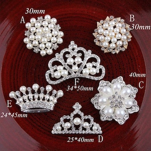 Clear Alloy Crystal Flatback Buttons for Baby Girls Hair Accessories/Ornaments Bling Metal Rhinestone Buttons