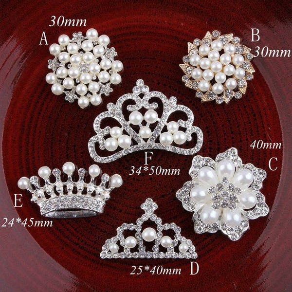 Clear Alloy Crystal Flatback Buttons for Baby Girls Hair Accessories/Ornaments Bling Metal Rhinestone Buttons