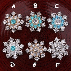 25MM Clear Alloy Crystal Flatback Buttons for Baby Girls Hair Accessories/Ornaments Bling Metal Rhinestone Buttons  Metal Embellishment