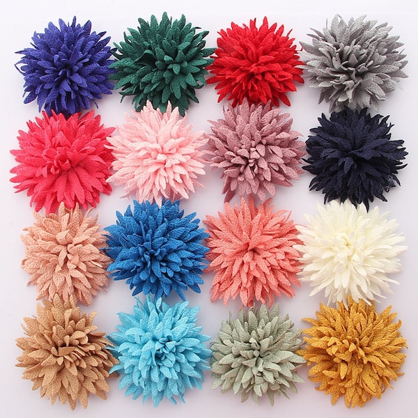 7cm 2.75" Vintage Fabric Bark Flowers For Hairpins Silk Satin Flower For Headbands Accessories Boutique