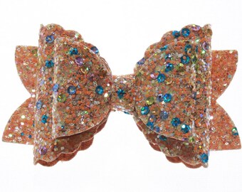 Fiocchi Per Capelli Fatti A Mano Con Glitter Ed Ecopelle - Ottonauts - Bows At Home - Foto 5