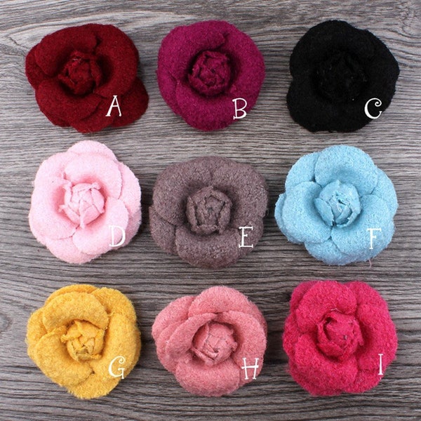 5.5cm 9colors Newborn Wool Felt Rose Flower For Girls Apparel/Hair Accessories Handmade Fabric Flowers For Headbands Hair Clips