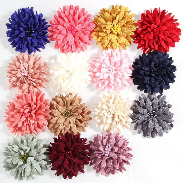 7.5CM 3" Fashion Lace Fabric Flowers For Boutique Headbands Chiffon Headwrap Wedding Decoration Hair Accessories NO Bows