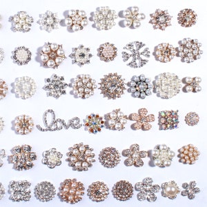 Bling Fashion Metal Alloy Rhinestone Buttons For Flower Centers Silver Gold Crystal Rhinestone Button For Wedding Invite