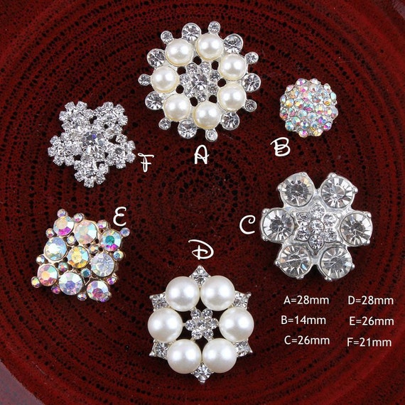 10x Flower Crystal Flatback Buttons Embellishment for DIY Phone Case 25mm