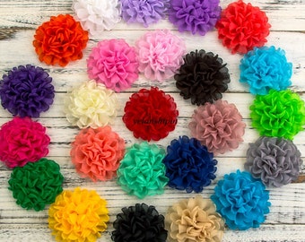 Free Shipping Vintage Burned Edge Chiffon Flowers Hair Accessories Artificial Fabric Flowers For Headbands Diy Supplies Material Flower 10CM