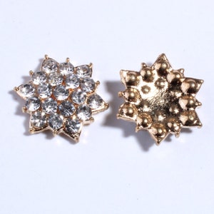 18mm Clear Alloy Crystal Flatback Buttons for Baby Girls Hair Accessories/Ornaments Bling Metal Rhinestone Buttons Embellishment
