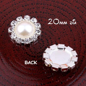 20mm Clear Alloy Crystal Flatback Buttons for Baby Girls Hair Accessories/Ornaments Bling Metal Rhinestone Buttons