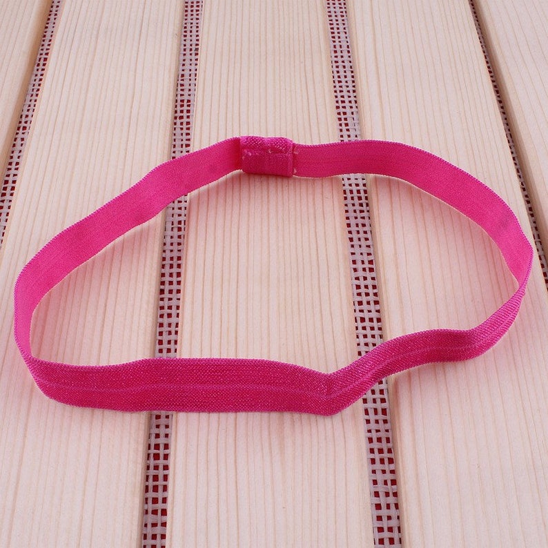 Handmade Solid Candy Nylon Headbands For Baby Girls Hair Accessories Artificial Elastic Band For Headbands image 2