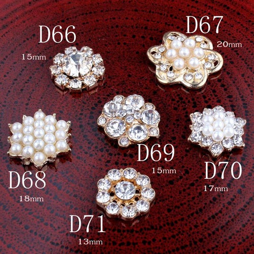 Vintage Crown/snow Rhinestone Buttons Bling Alloy Crystal - Etsy