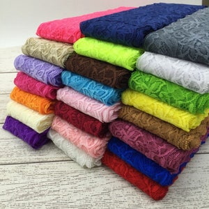 Gratis verzending 10yards 24kleuren 3" Lace Trim Ribbon op maat gesneden voor Baby Hoofdbanden Elastic Lace Trim voor meisjes haaraccessoires