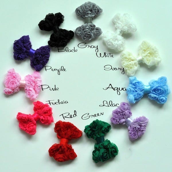 Soft Solid DIY Mesh Bow For Children Hair Accessories Mini Boutique Rose Lace Baby Bows For Hair Clips