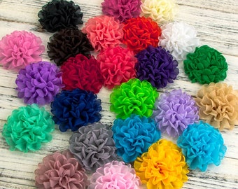 4-Zoll-Vintage Gebrannte Kante Chiffon Blumen Für Kinder Haarschmuck Künstliche Stoffblumen Für Stirnbänder